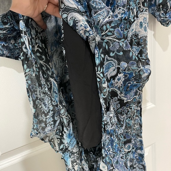 The Kooples Blue Cashmere Print Dress in Crepe Silk Muslin - NWT! - Picture 10 of 14
